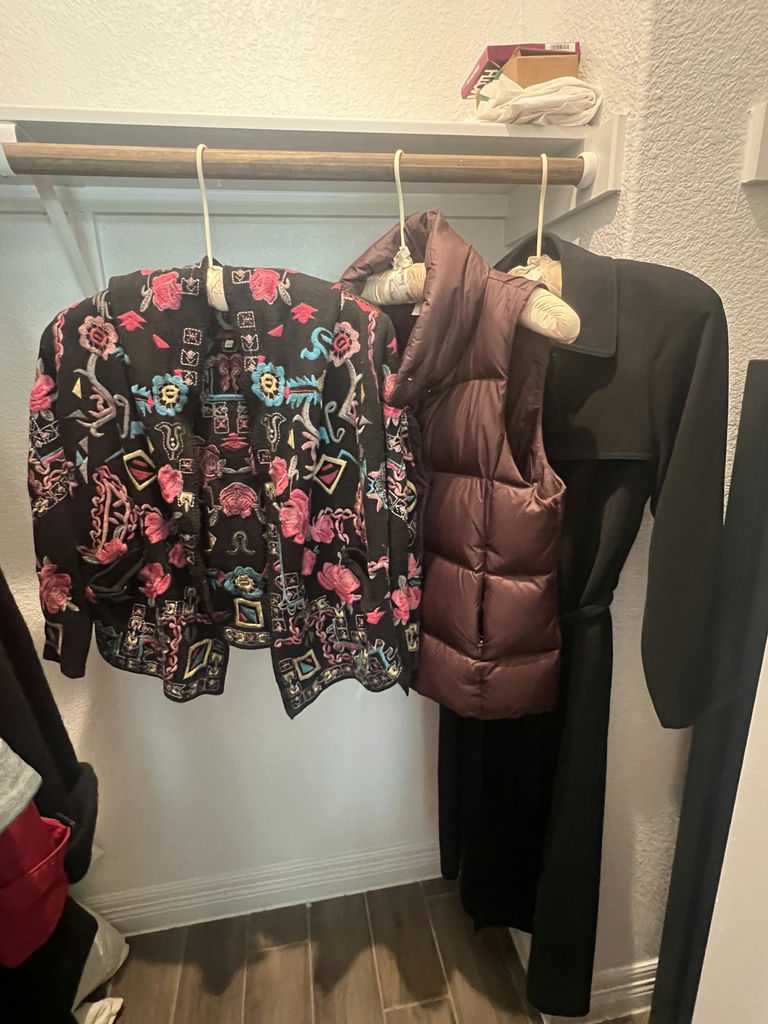 Johnny Was Embroidered Cardigan and Puffer Vest - image 1 of 12
