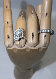 Two Silver-Tone Rings with Clear Stones - thumbnail 1 of 4