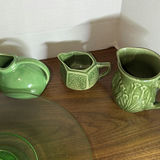 Collection of Vintage Green Glass and Ceramic Pitchers and Creamers - thumbnail 5 of 7