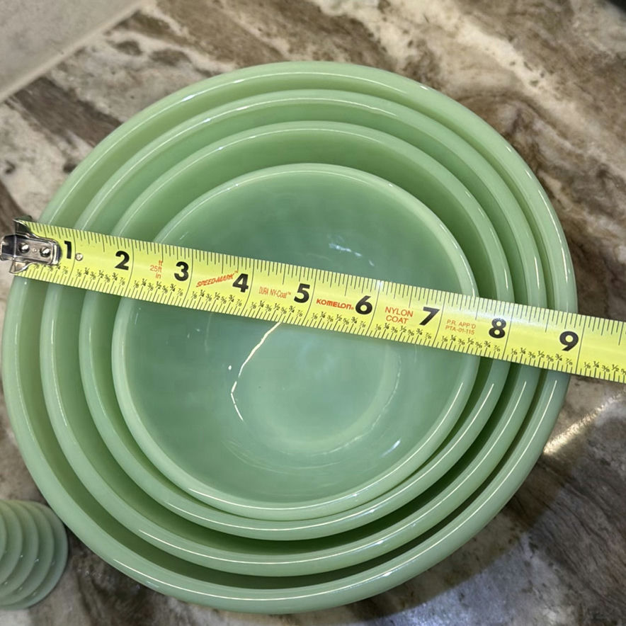 Green Glass Bowls and Vases Set - image 5 of 8