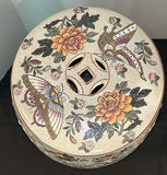 Decorative Porcelain Garden Stool with Floral and Butterfly Motif - thumbnail 3 of 4