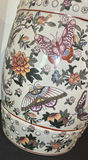 Decorative Porcelain Garden Stool with Floral and Butterfly Motif - thumbnail 2 of 4