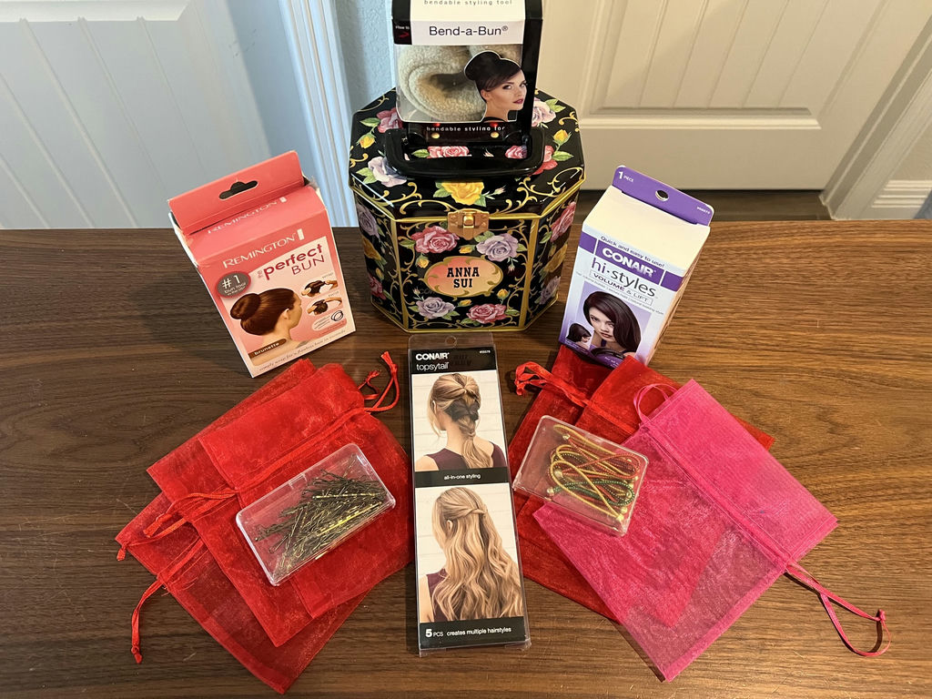 Anna Sui Floral Storage Tin and Hair Styling Accessories - image 1 of 7