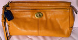 Coach Orange Leather Wristlet Clutch Bag - thumbnail 1 of 6