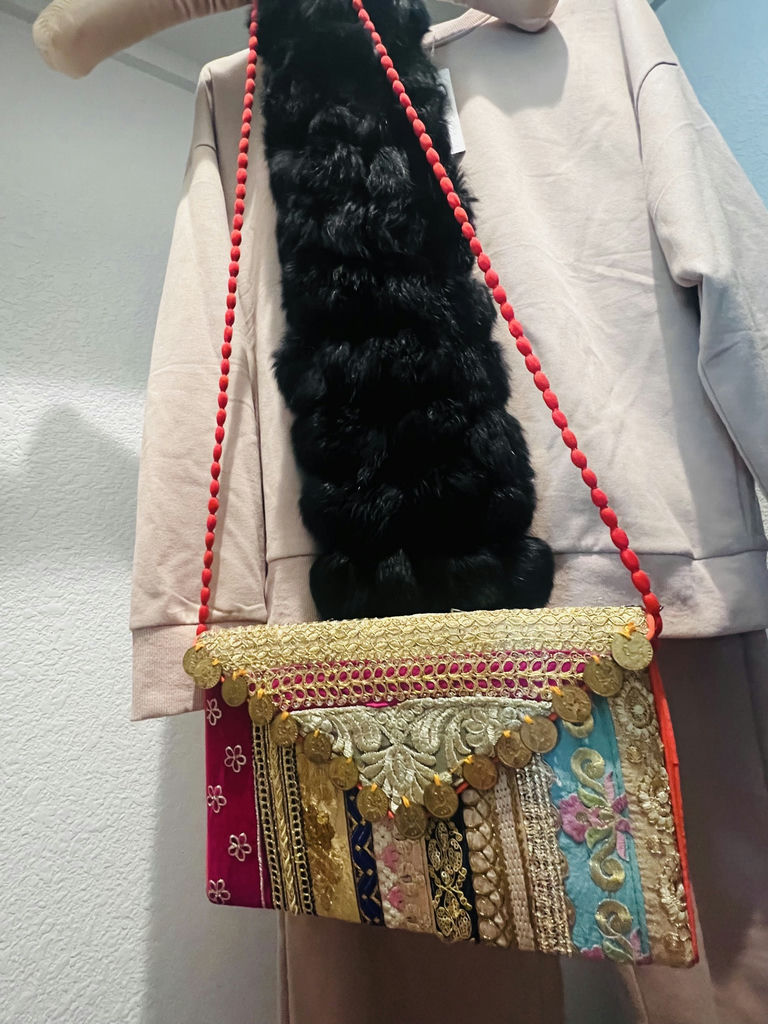 Women’s Lounge Set, Black Fur Scarf, and Embellished Crossbody Bag - image 7 of 7