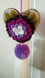 Handmade Pom-Pom and Felt Heart Hanging Decorations - thumbnail 3 of 4