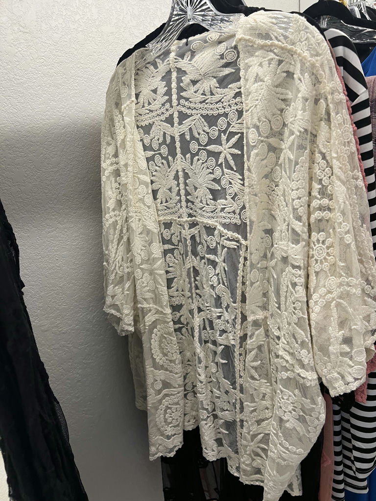 Assorted Lace Cardigans and Striped Cover-Up - image 4 of 7