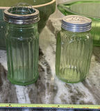 Vintage Green Mixing Bowls, Glass Bowls, and Shakers - thumbnail 3 of 9