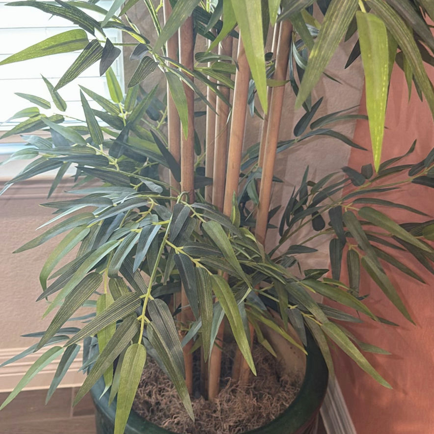 Artificial Bamboo Plant in Green Ceramic Pot - image 3 of 4