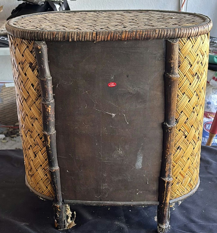 Woven Rattan and Bamboo Cabinet - image 4 of 4