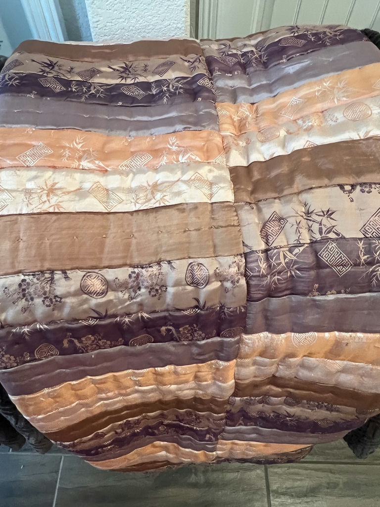 Textured Gray Blanket and Patterned Quilt - image 3 of 8