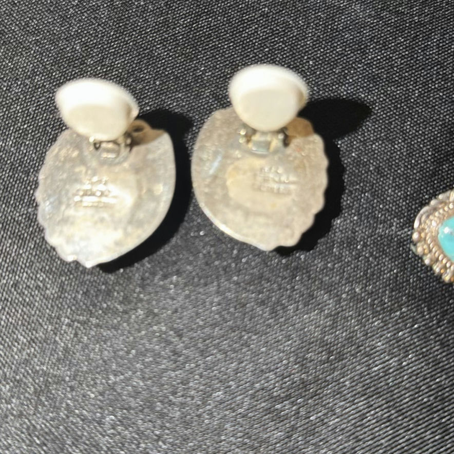 Collection of Southwestern Style Earrings and Judith Jack Pouch - image 6 of 8
