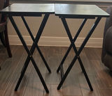 Wood Side Table and Two Black Folding Tray Tables - thumbnail 6 of 7