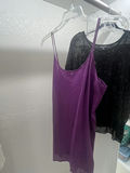 Johnny Was White Embroidered Blouse, Purple Camisole, and Eileen Fisher Black Beaded Top - thumbnail 3 of 11