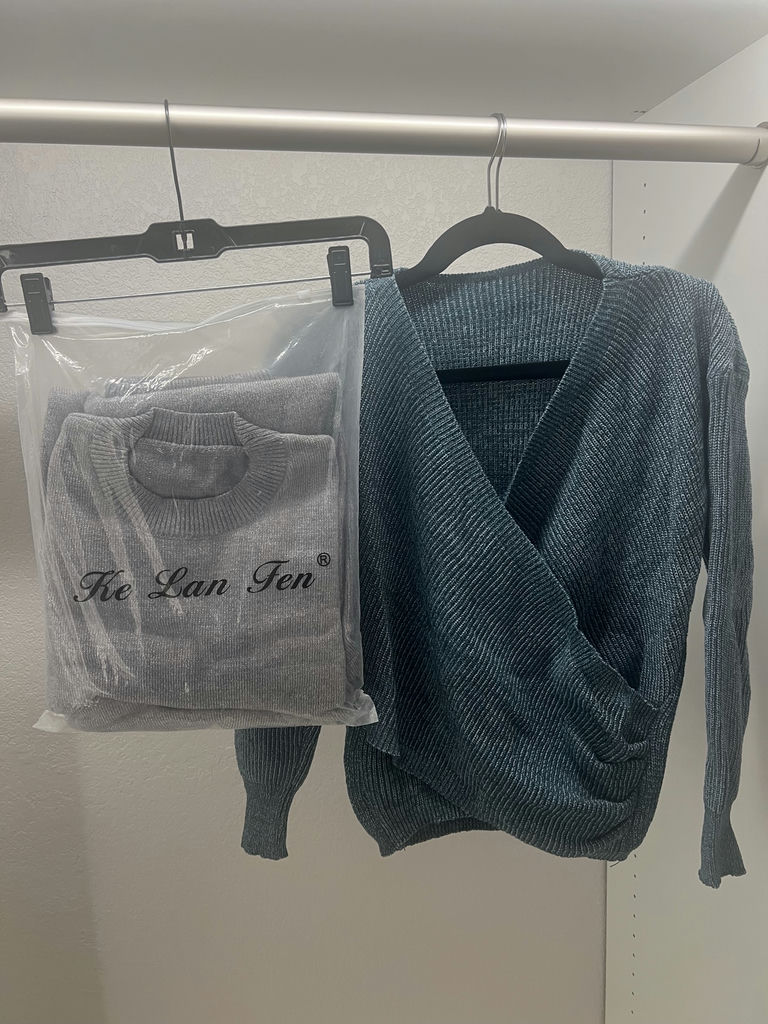 Ke Lan Fen Knit Sweater Set and Wrap Sweater - image 1 of 8