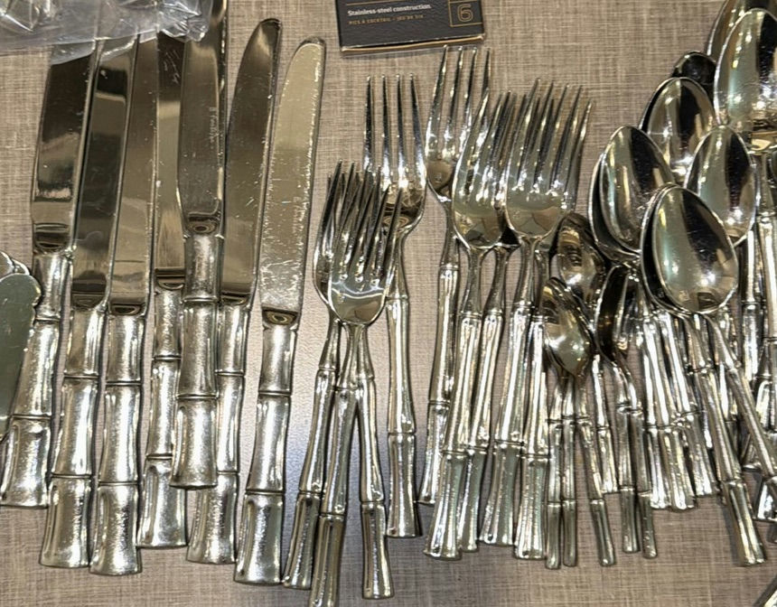 Assorted Flatware, Serving Utensils, Ceramic Asian Spoons, and Cocktail Picks - image 6 of 7