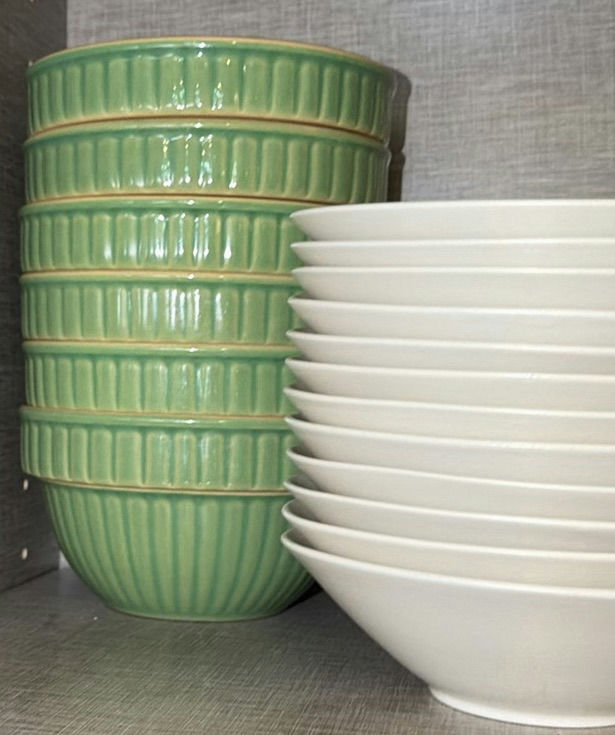 Assorted Ceramic Bowls, Ramekins, Pitchers, and Green Glass Mugs - image 7 of 7