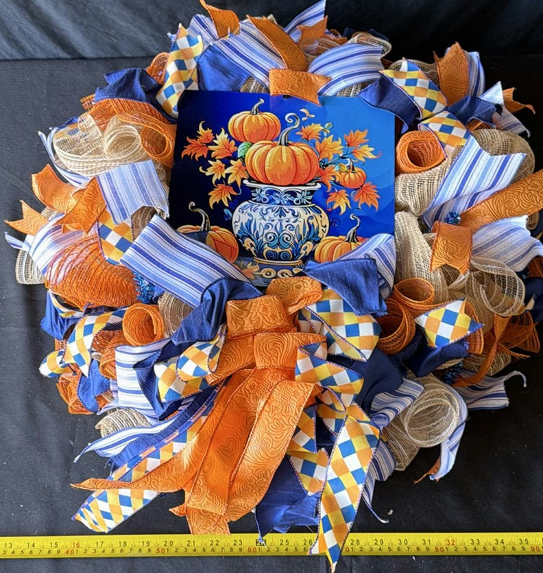 Decorative Fall Pumpkin and Floral Wreaths - image 1 of 8