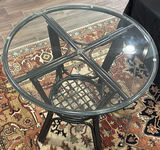 Round Glass Top Side Table - thumbnail 1 of 4