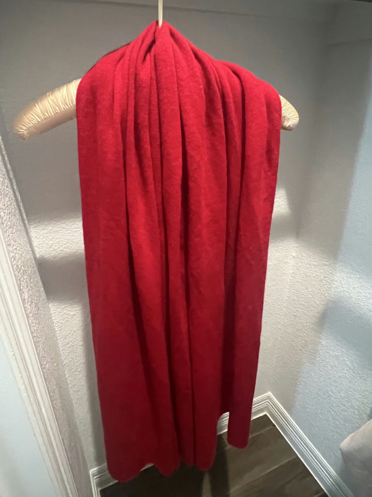 Gray Faux Fur Wrap and White + Warren Red Cashmere Scarf - image 3 of 11