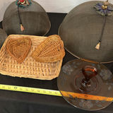 Decorative Mesh Food Covers, Wicker Baskets, and Glass Serving Pieces - thumbnail 3 of 7