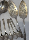 Silver-Tone Serving Utensils and Spoon Set - thumbnail 2 of 9