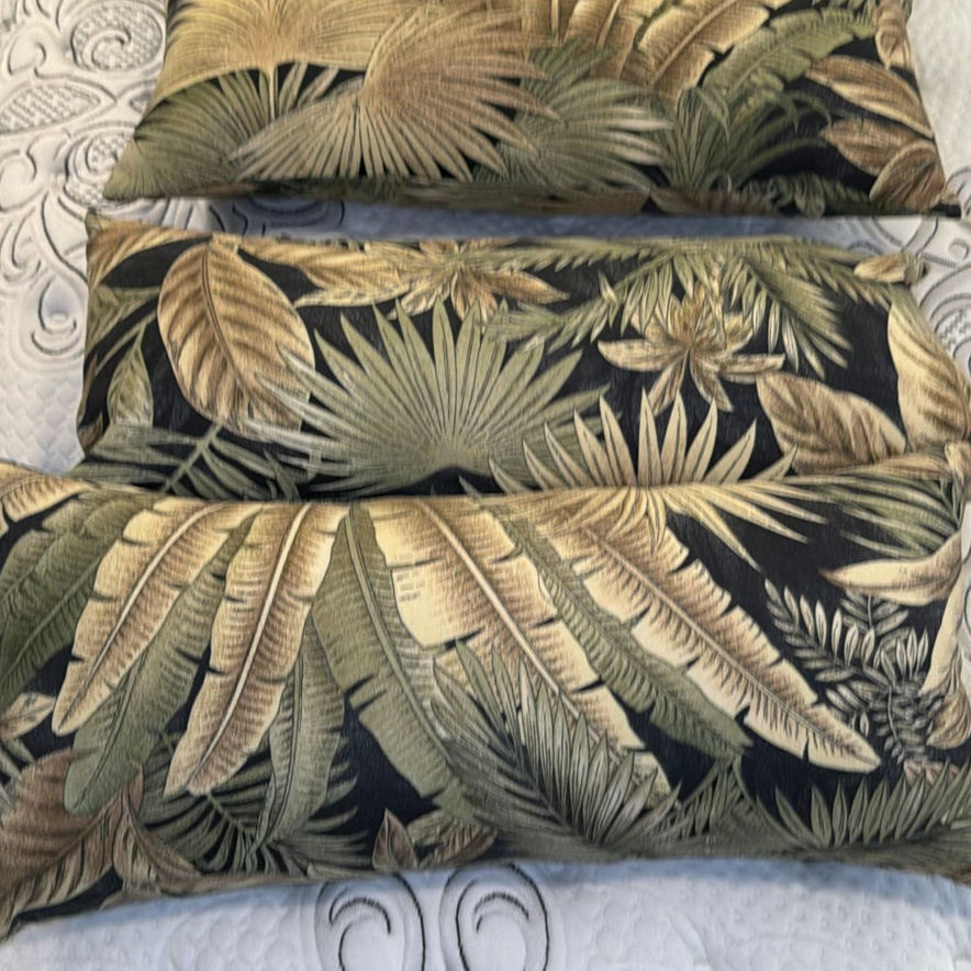 Set of Tropical Leaf Pattern Decorative Pillows - image 2 of 5