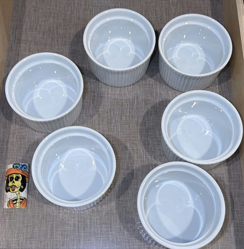 Set of Five White Ceramic Ramekins - image 1 of 6