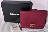 Chanel Dark Red Leather Wallet Purse with Box - thumbnail 1 of 5