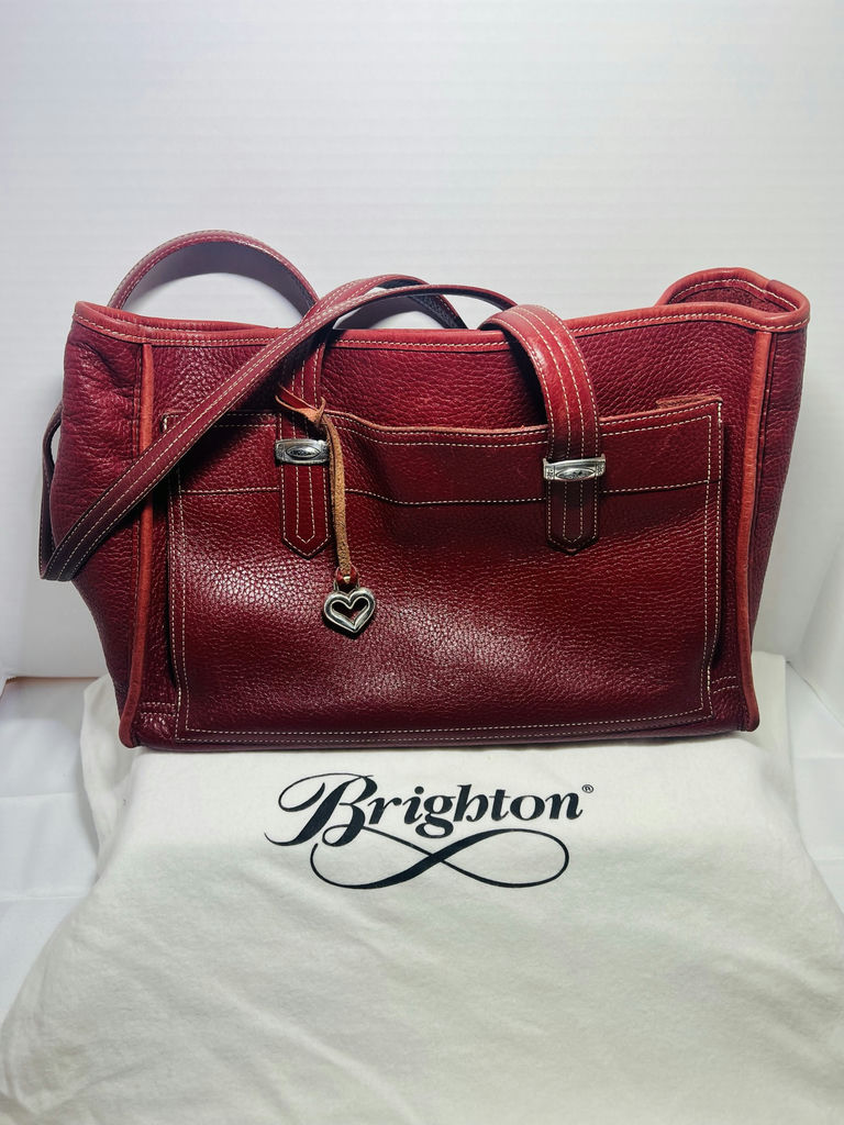 Brighton Red Leather Tote Bag - image 1 of 6