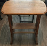 Wood Side Table and Two Black Folding Tray Tables - thumbnail 2 of 7