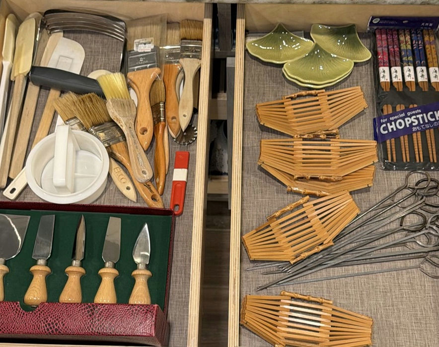 Assorted Kitchen Utensils, Cheese Knives, Ceramic Dishes, Chopsticks, and Skewers - image 1 of 6