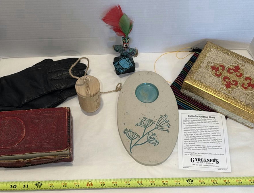 Assorted Decorative Items and Butterfly Puddling Stone - image 1 of 7
