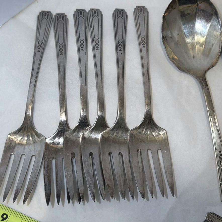 Silver-Tone Serving Utensils and Spoon Set - image 6 of 9