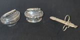 Two Metal Table Lighters and Ice Tongs - thumbnail 1 of 5