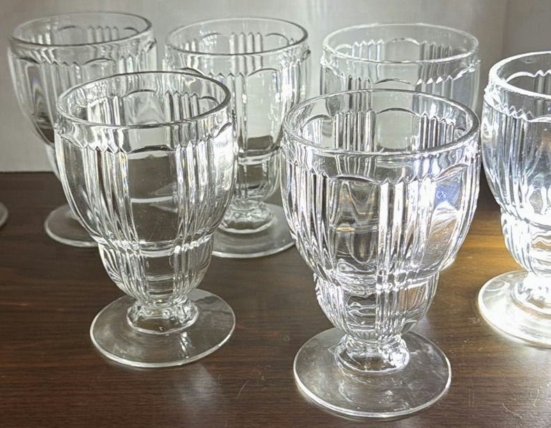 Set of Clear Vintage Glass Goblets and Tall Drinking Glasses - image 5 of 6