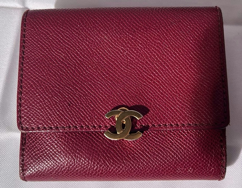 Chanel Dark Red Leather Wallet Purse with Box - image 4 of 5