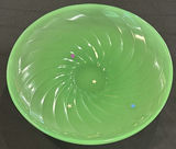 Green Glass Bowl and Pair of Candlesticks - thumbnail 2 of 4