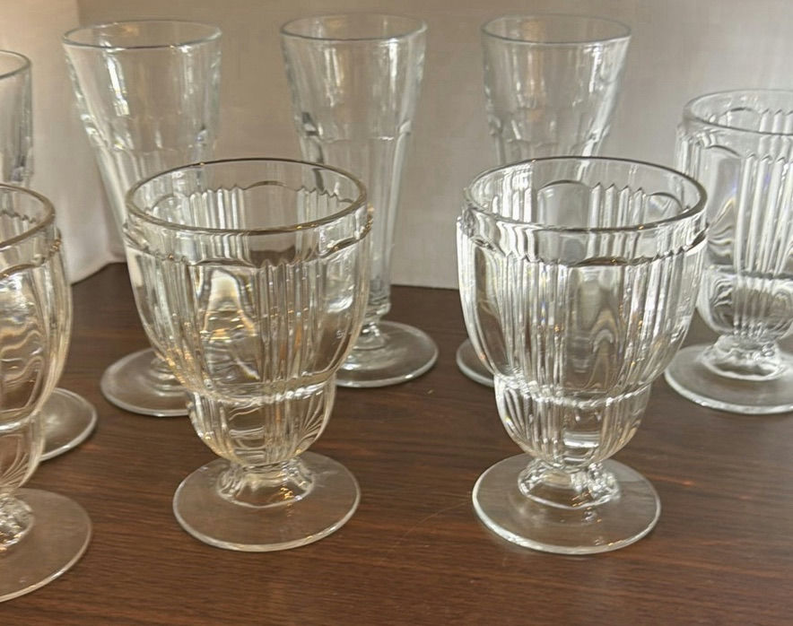 Set of Clear Vintage Glass Goblets and Tall Drinking Glasses - image 6 of 6