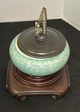 Set of Three Ceramic Lidded Containers with Wooden Bases - thumbnail 4 of 7