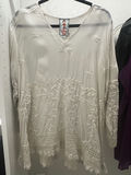 Johnny Was White Embroidered Blouse, Purple Camisole, and Eileen Fisher Black Beaded Top - thumbnail 1 of 11