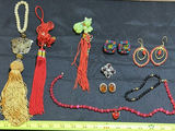 Assorted Costume Jewelry and Decorative Tassel Ornaments - thumbnail 1 of 7
