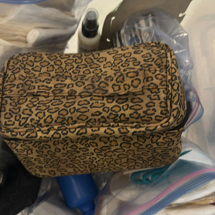 Mixed Beauty and Personal Care Items with Cosmetic Bag and Fabric - image 4 of 7
