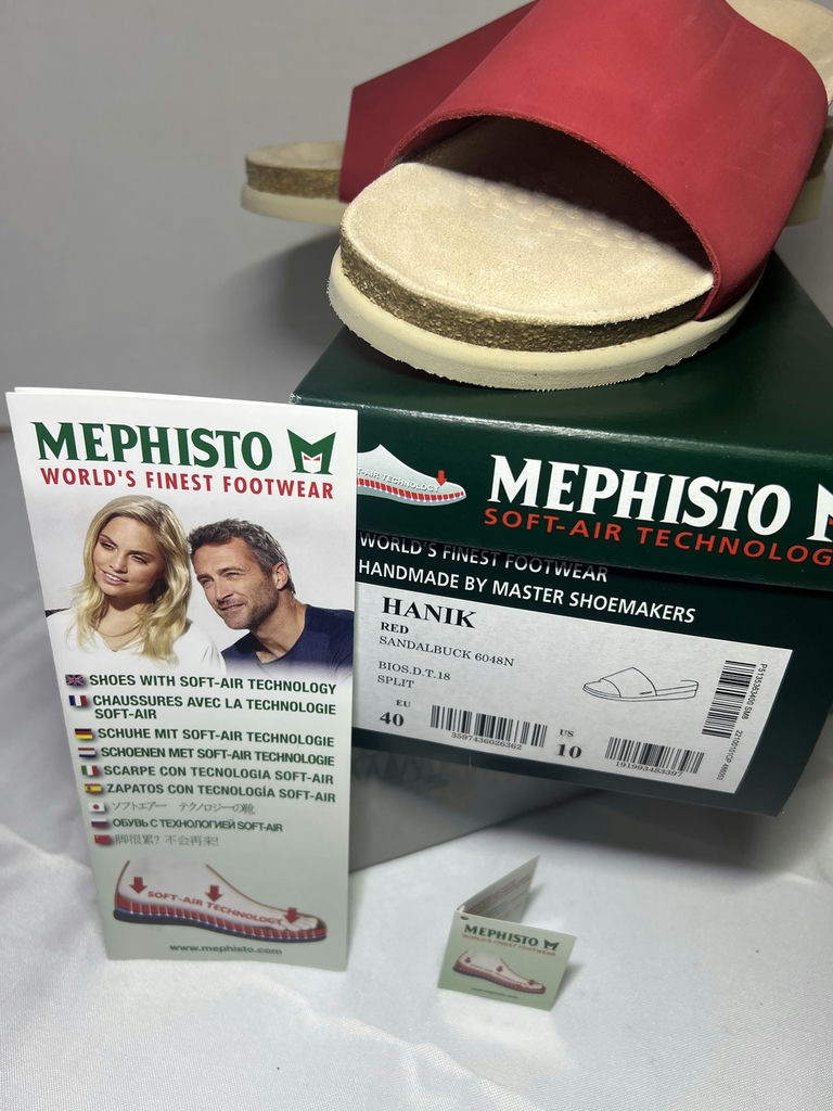 Mephisto Hanny Red Slide Sandals Size 40 - image 2 of 5