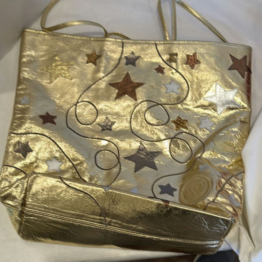 MCM Red Tote Bag and Carlos Falchi Gold Tote Bag - image 4 of 6