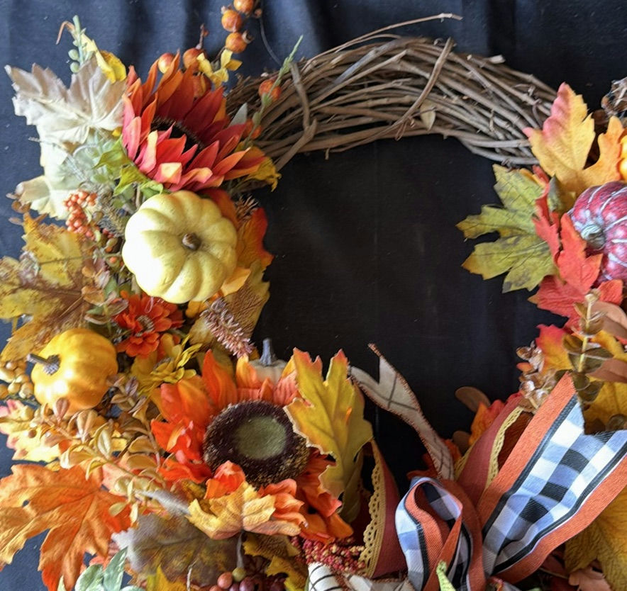 Decorative Fall Pumpkin and Floral Wreaths - image 6 of 8