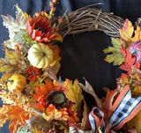 Decorative Fall Pumpkin and Floral Wreaths - thumbnail 6 of 8