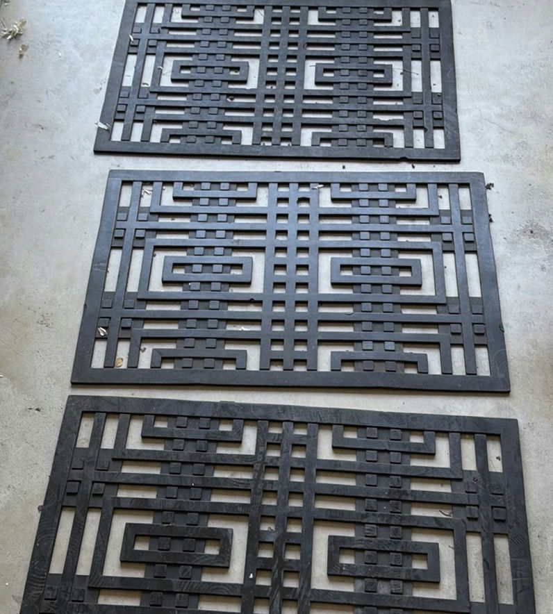 Set of Three Black Geometric Decorative Door Mats - image 2 of 4