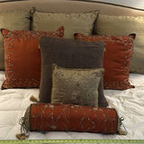Decorative Silk Throw Pillow Set and Cal King Silk Bedspread - thumbnail 2 of 13