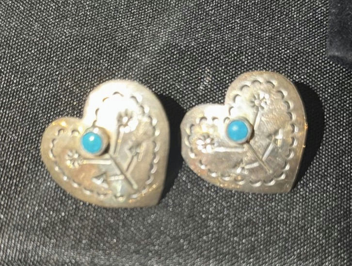 Collection of Southwestern Style Earrings and Judith Jack Pouch - image 5 of 8